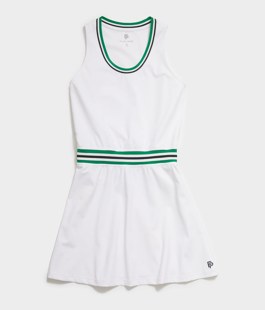 Women's Green Striped White Tennis Dress – Flint Park