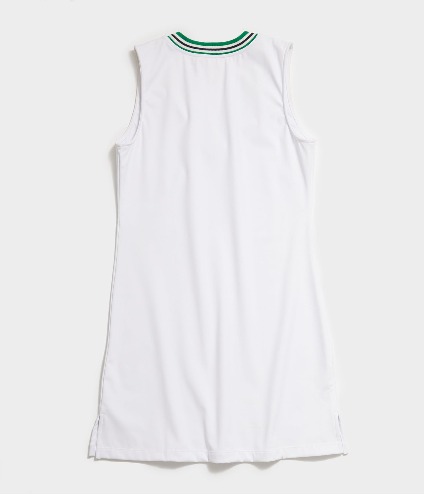 Women's Tipped V Neck White Tennis Dress