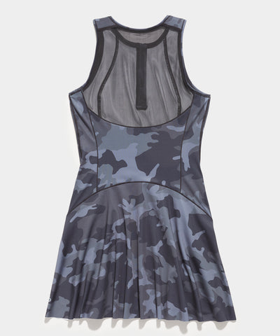 Women's Ace Tennis Dress in Black Camo by Flint Park