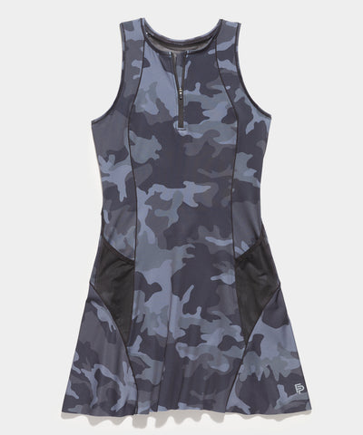Women's Ace Tennis Dress in Black Camo by Flint Park