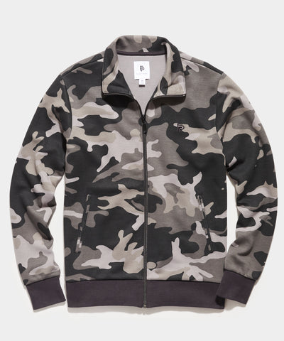 Men's Tennis Pickleball Zip-up Jacket in Black Camo Camouflage by Flint Park