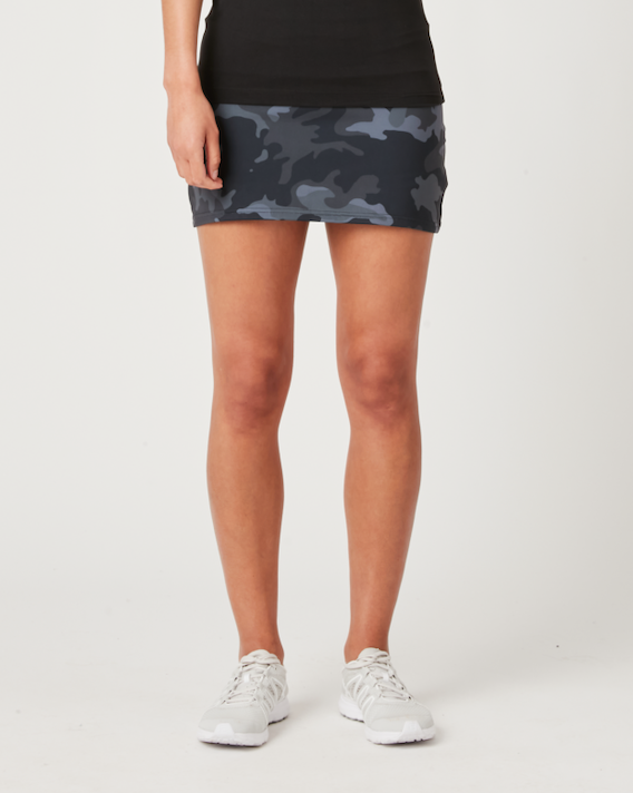 Women's Love 13" Tennis Skirt in Black Camo by Flint Park