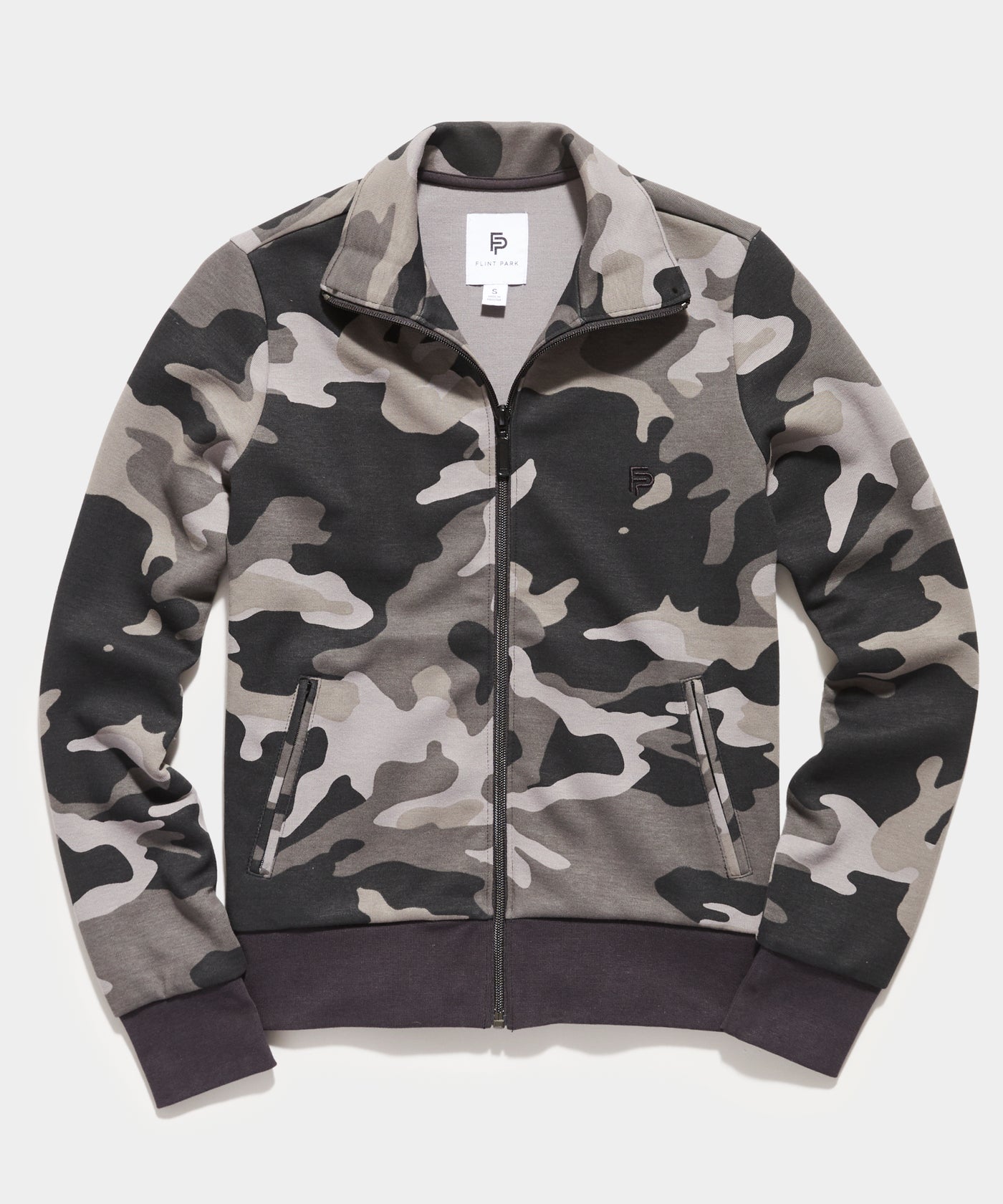 Women's Court Tennis Zip-up Jacket Black Camo Camouflage