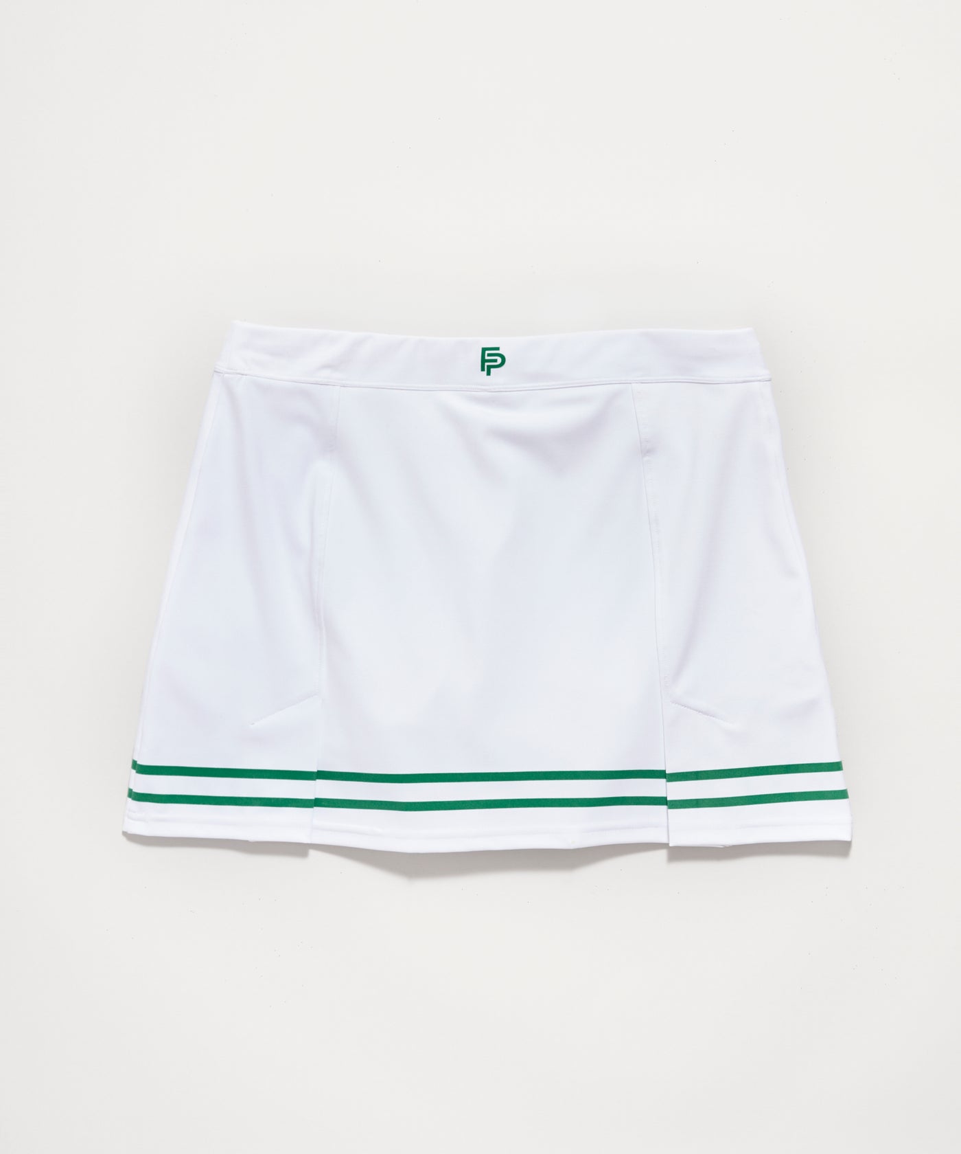 Women's Love Tennis Skirt with built in shorts in White and Kelly Green by Flint Park