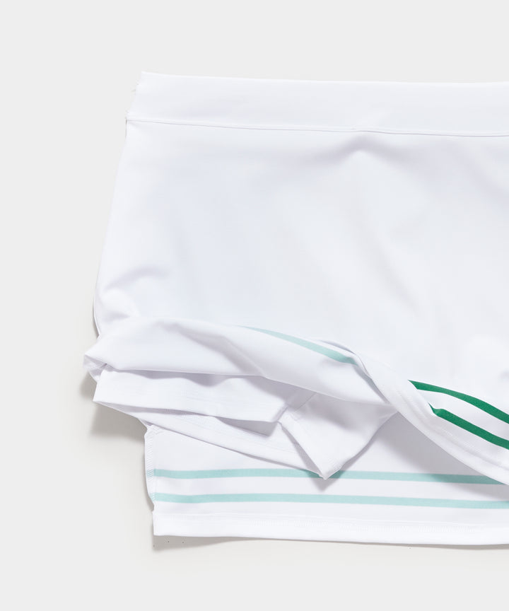 Women's Love Tennis Skirt with built in shorts in White and Kelly Green by Flint Park