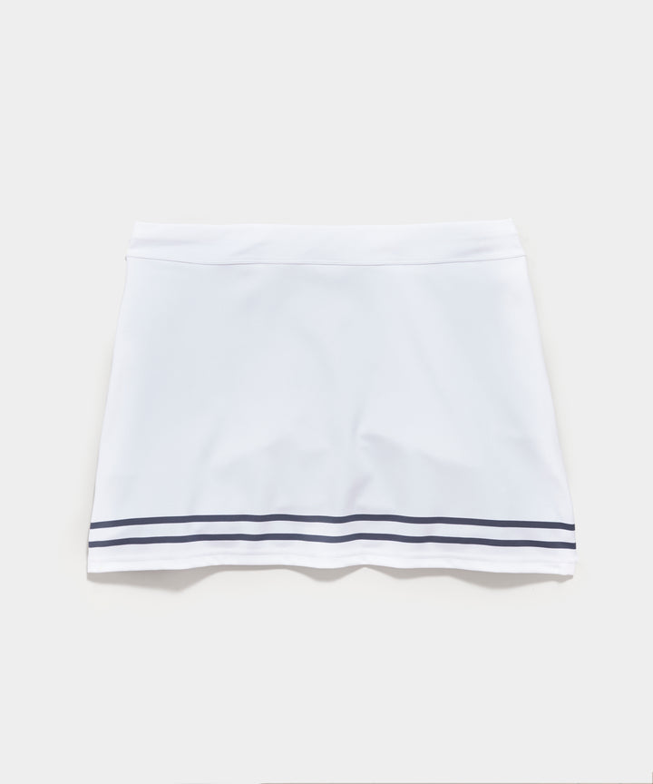 Women's Love Tennis Skirt in White and Navy by Flint Park