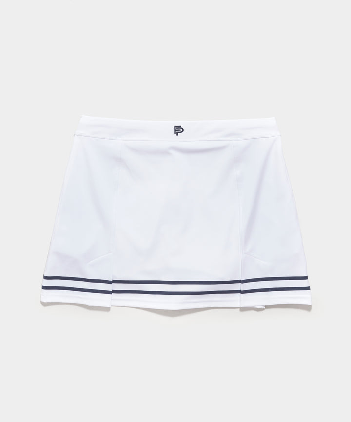 Women's Love Tennis Skirt in White and Navy by Flint Park